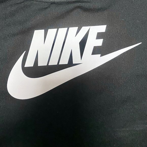 Nike Pro Sport Bra Women's Medium Support Classic Swoosh Training Top Black Logo - Picture 5 of 8